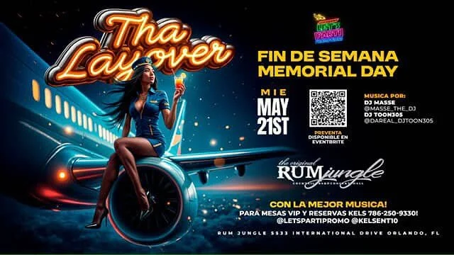 ALL ROADS LEAD TO THA LAYOVER WEDNESDAY MAY.21st INSIDE RUM JUNGLE‼️‼️ THIS IS A ONCE A MONTH EVENT THAT WE THROW FOR ALLLLL AIRLINE &amp; AIRPORT EMPLOYEES FROM ALL AROUND THE WORLD (ALSO OPEN FOR THE PUBLIC SO TELL A FRIEND TO BRING A FRIEND)‼️‼️ W