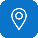 App icon with a white map pin inside a blue circle.