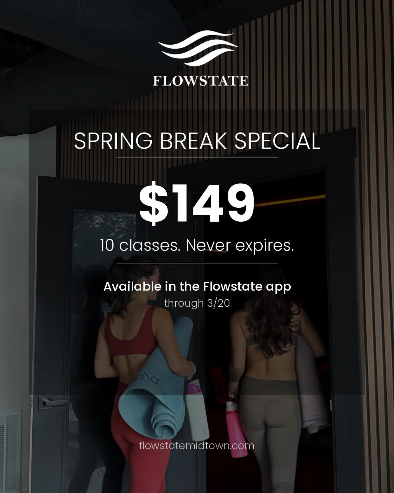 Spring Break Special ☀️ 10 Class Pack for $149, and they never expire.

Share with your bestie so they know 📲

The heat is turning up outside, and so are we! Enjoy this special, available for purchase until Friday, 3/20/26.

Limit 1 per client