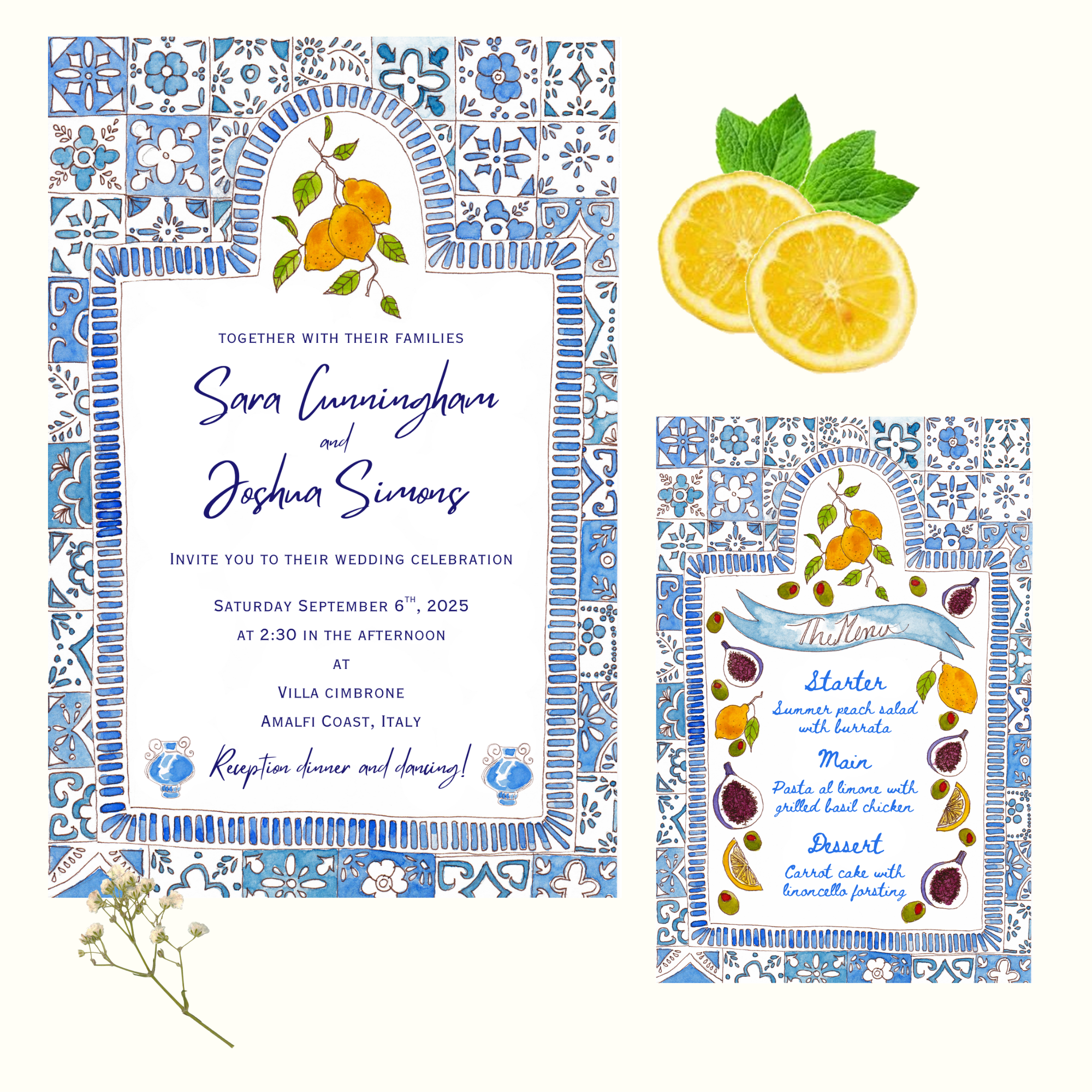 3 Piece Fully Custom Wedding & Event Stationery Suite