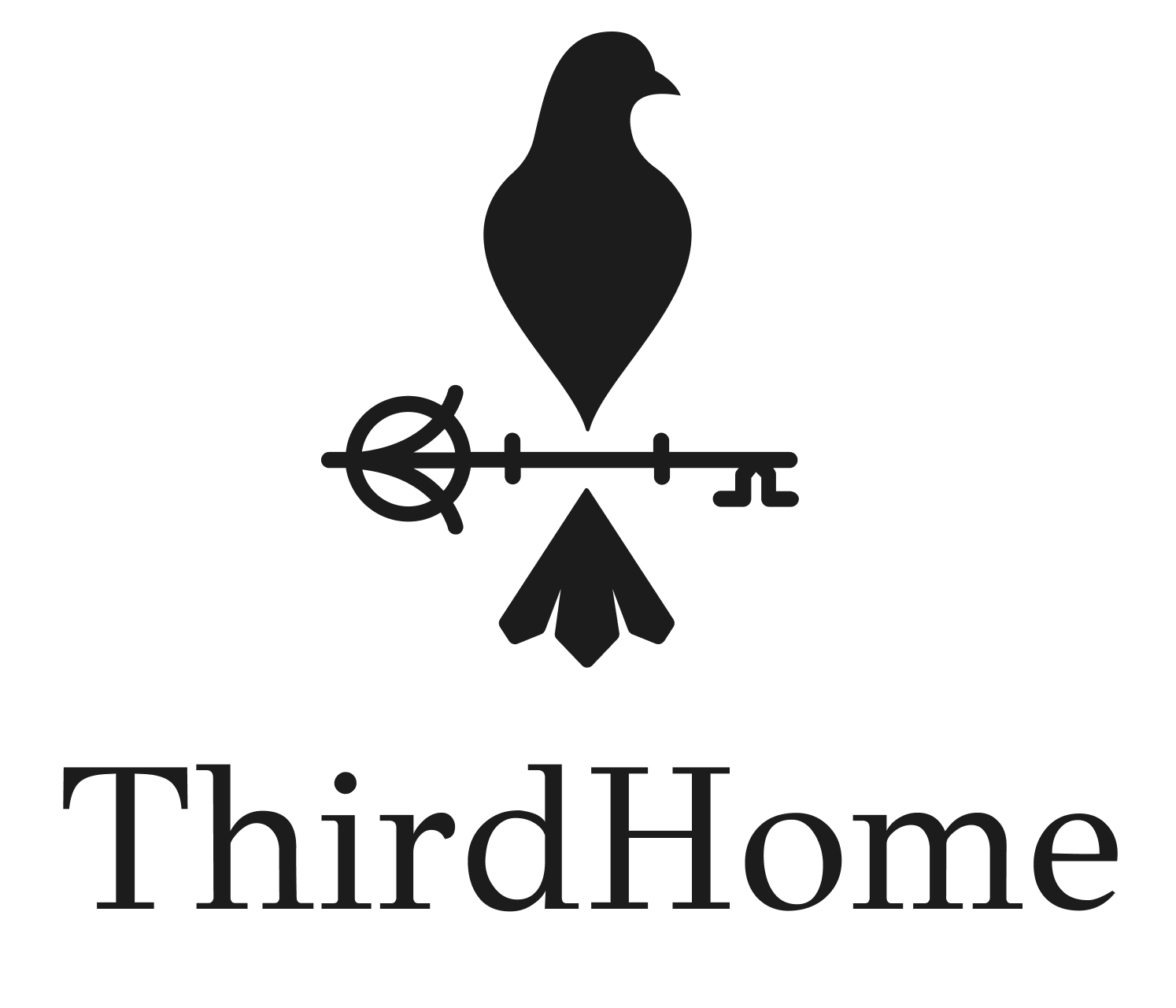 Logo with a bird, a key, and a feather, and the words "Third Home" underneath.