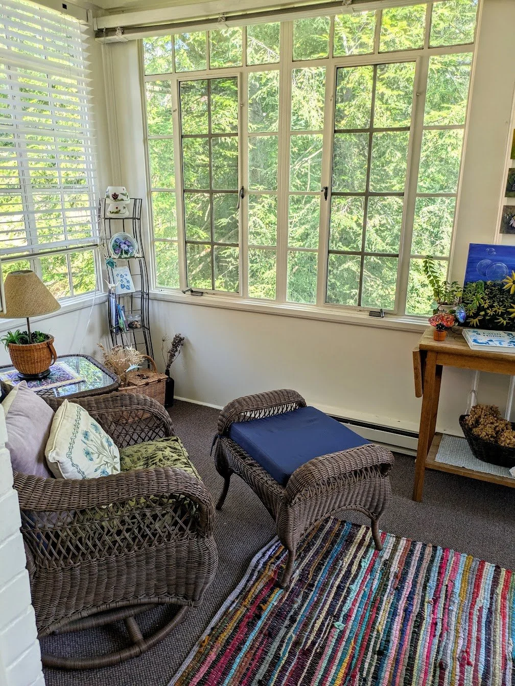 Sunny three-season sunporch (included with Coastal Adjoining Suite) *Porch closed during winter months*