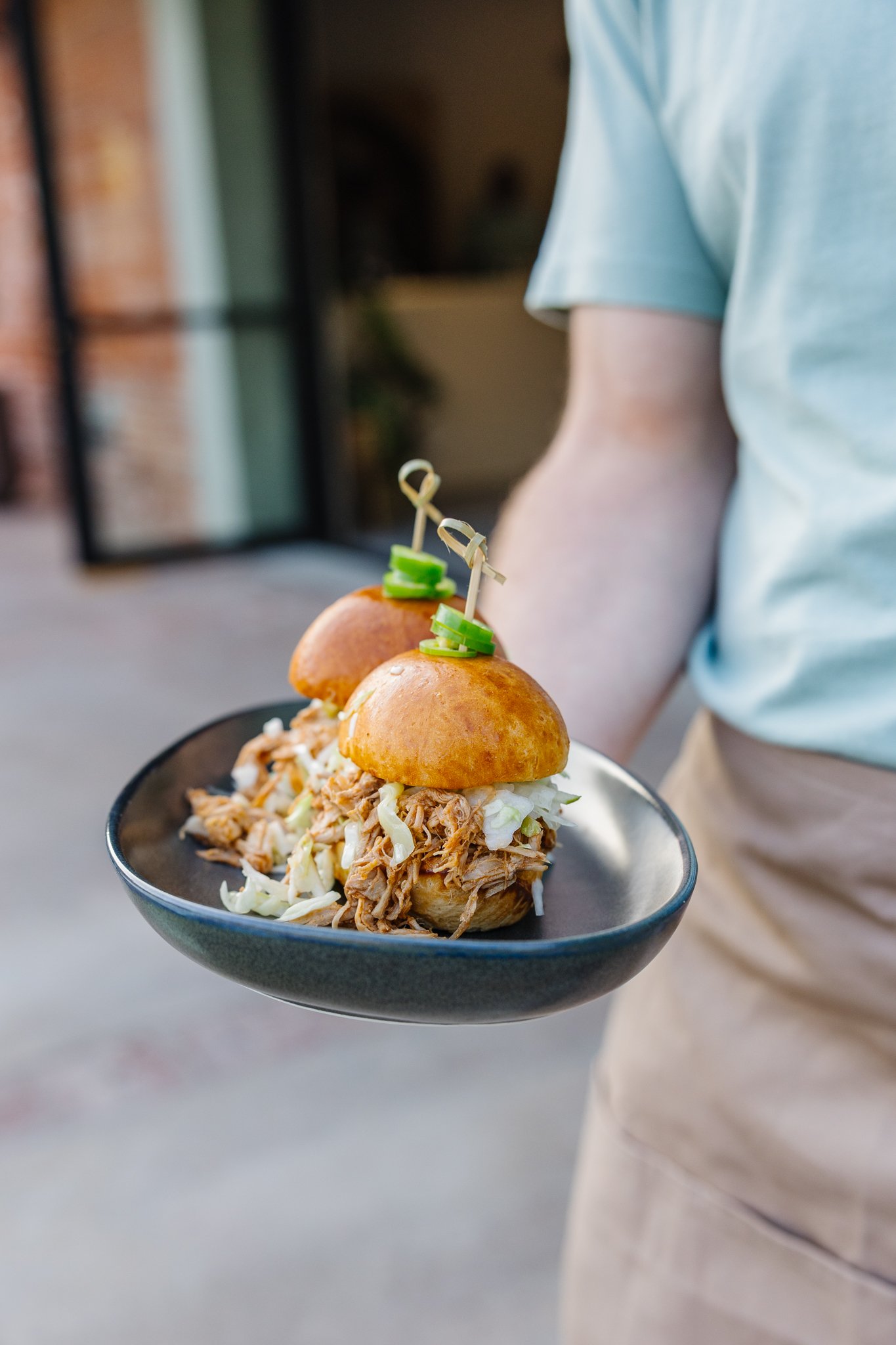 Pulled pork sliders served as part of the seasonal patio menu at Palomino in downtown Ventura.