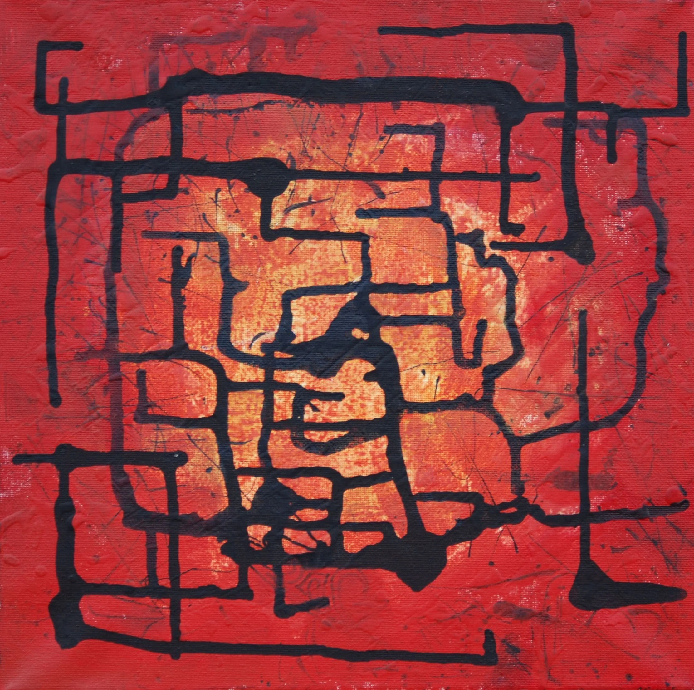 red with black drips | sold
