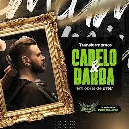 A transformação de cabelo e barba em obras de arte.