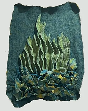 "Sea Grass 3"  2023, wool roving (33 x 23 x 7")