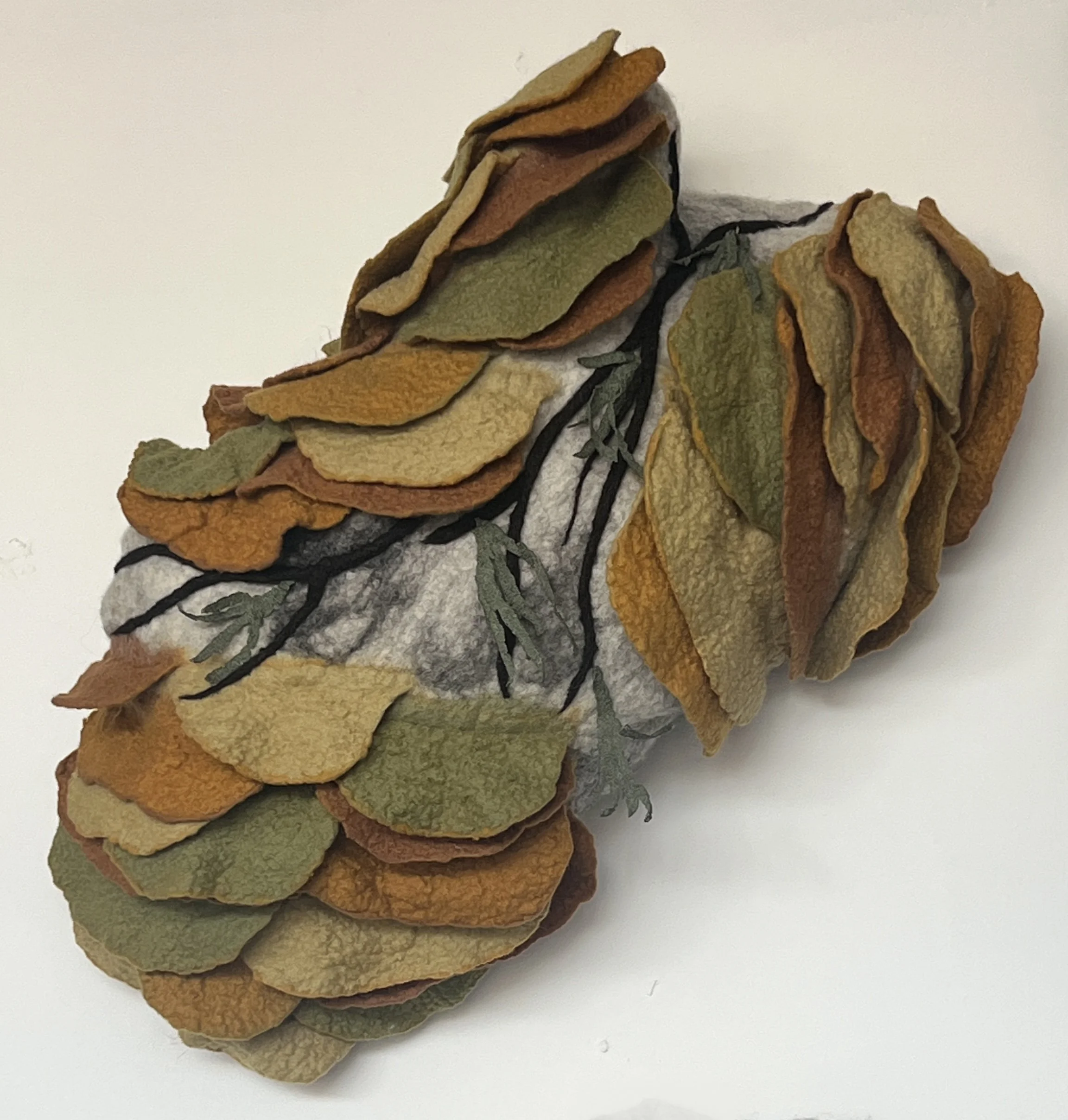 "Lithophytes 3" 2024, wool roving (16 x 22 x 6")