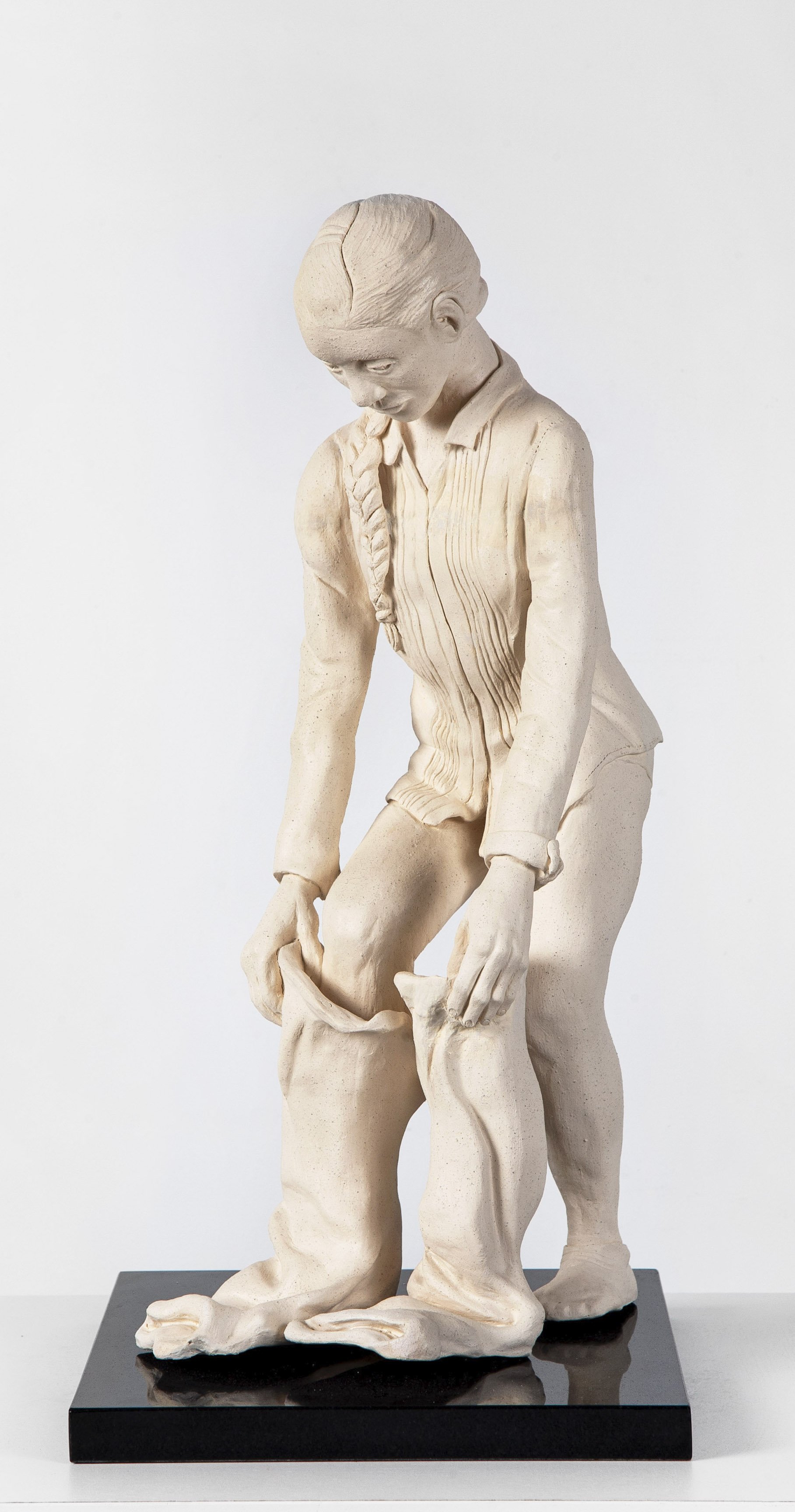 "Balancing Act" 2019, clay (18 x 6 x 9")