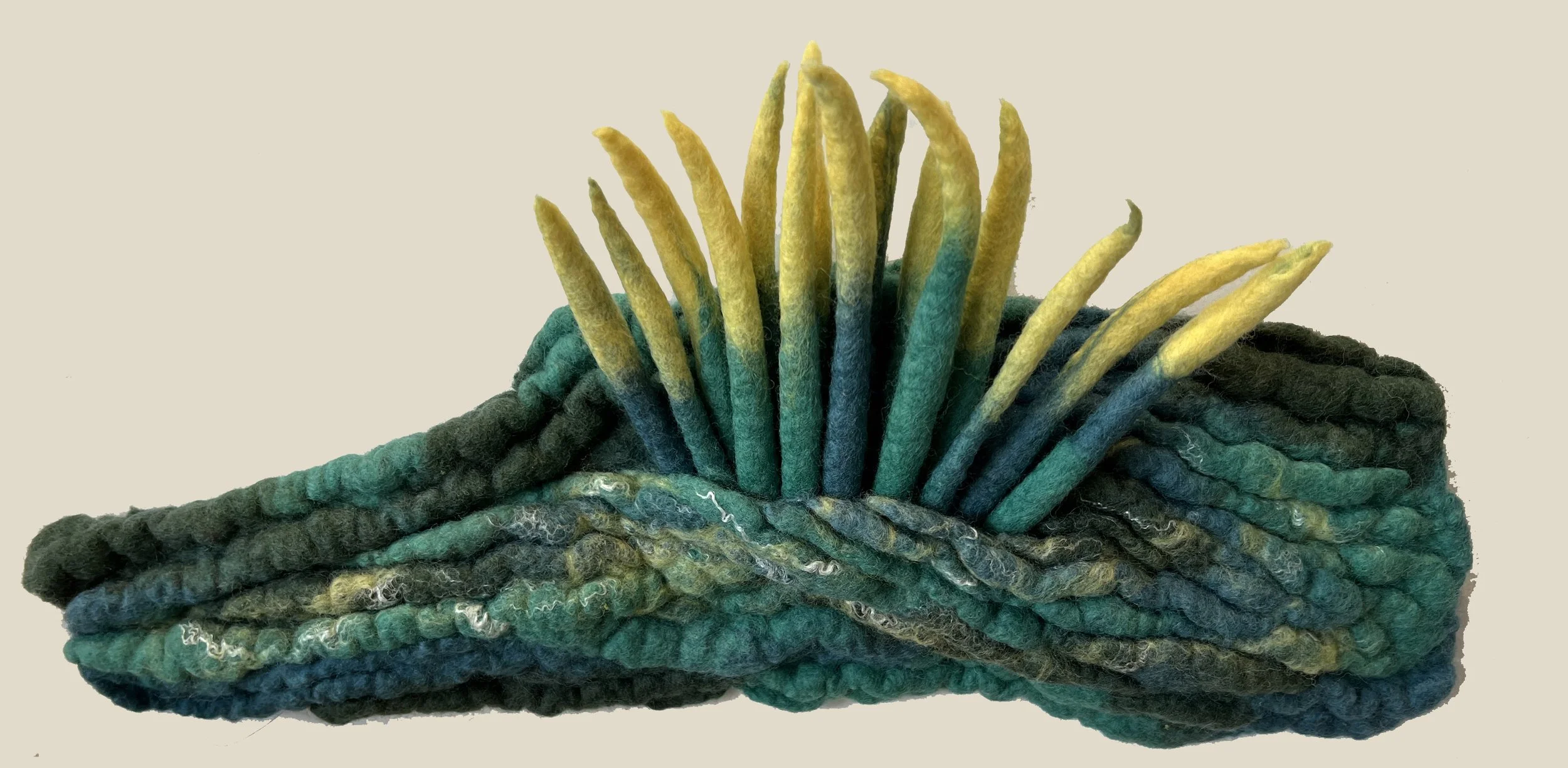 "Sea Floor" 2022, wool roving (6 x 15 x 3")