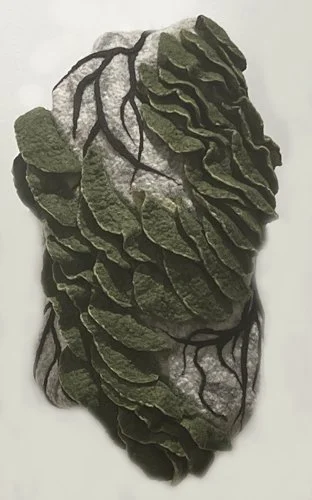 "Lithophytes 2" 2024, wool roving (24 x 13 x 6")