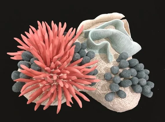 "Coral Reminders 58" 2020, clay, mason stains, matte underglazes (6 x 10 x 12") 