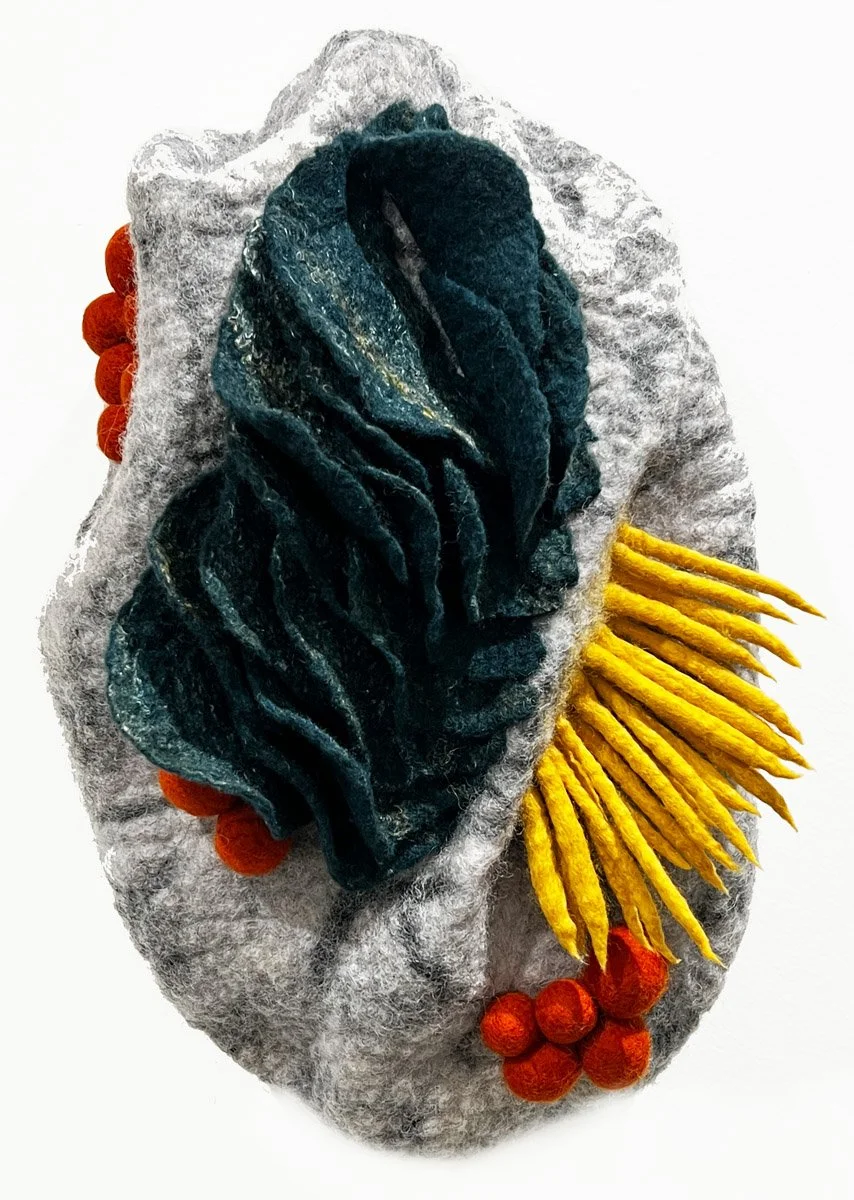 "Coral Rock 2" 2024, wool roving (13 x 8 x 5”)