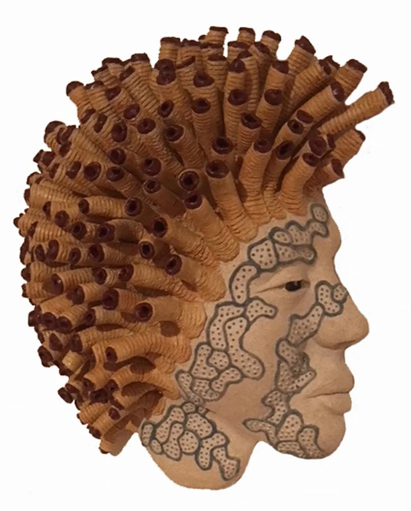 "Coralized 6" 2020, clay, matte underglazes  (12 x 10 x 5")