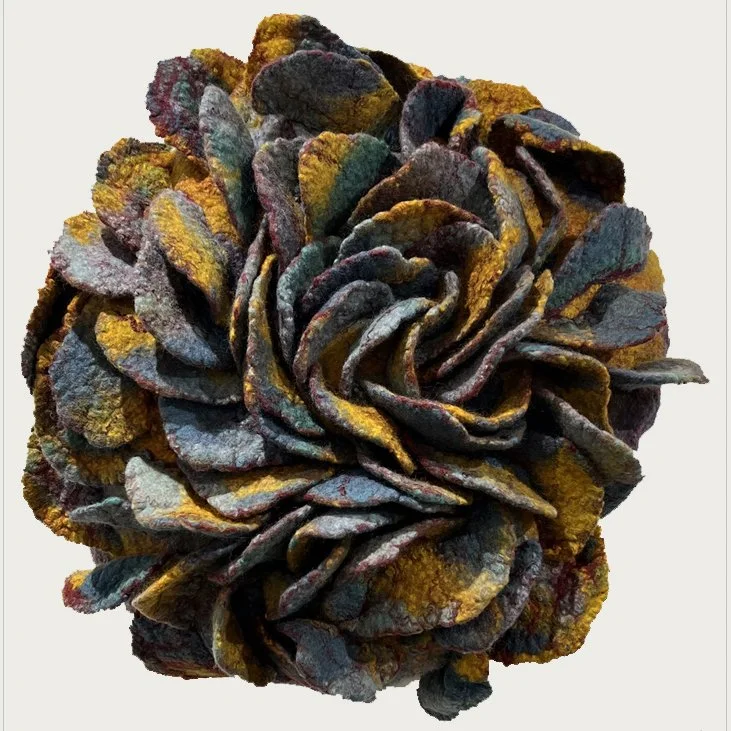 "Cabbage Coral" 2022, wool roving (18 x 18 x 9")