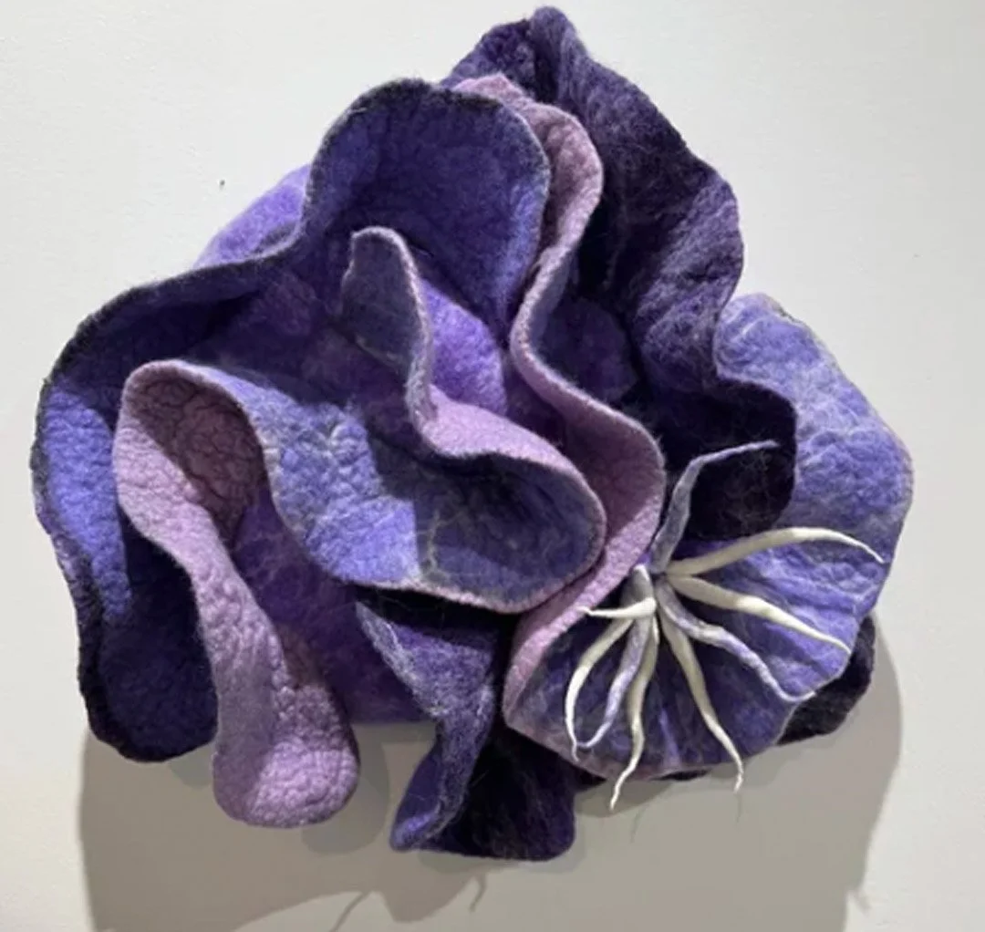 "Coral Scroll" 2023, wool roving (14 x 15 x 7")