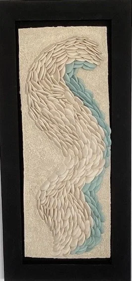 "Gradations 13"  2022, clay, mason stains (22 x 10 x 2")
