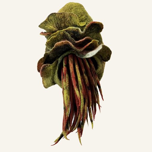 "Sea Alien" 2022, wool roving (19 x 9 x 7")