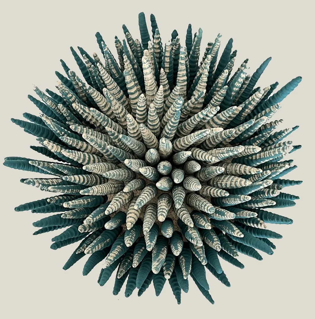 "Coral Reminders 80" 2022, clay, mason stains, underglazes (5 x 5 x 9") 