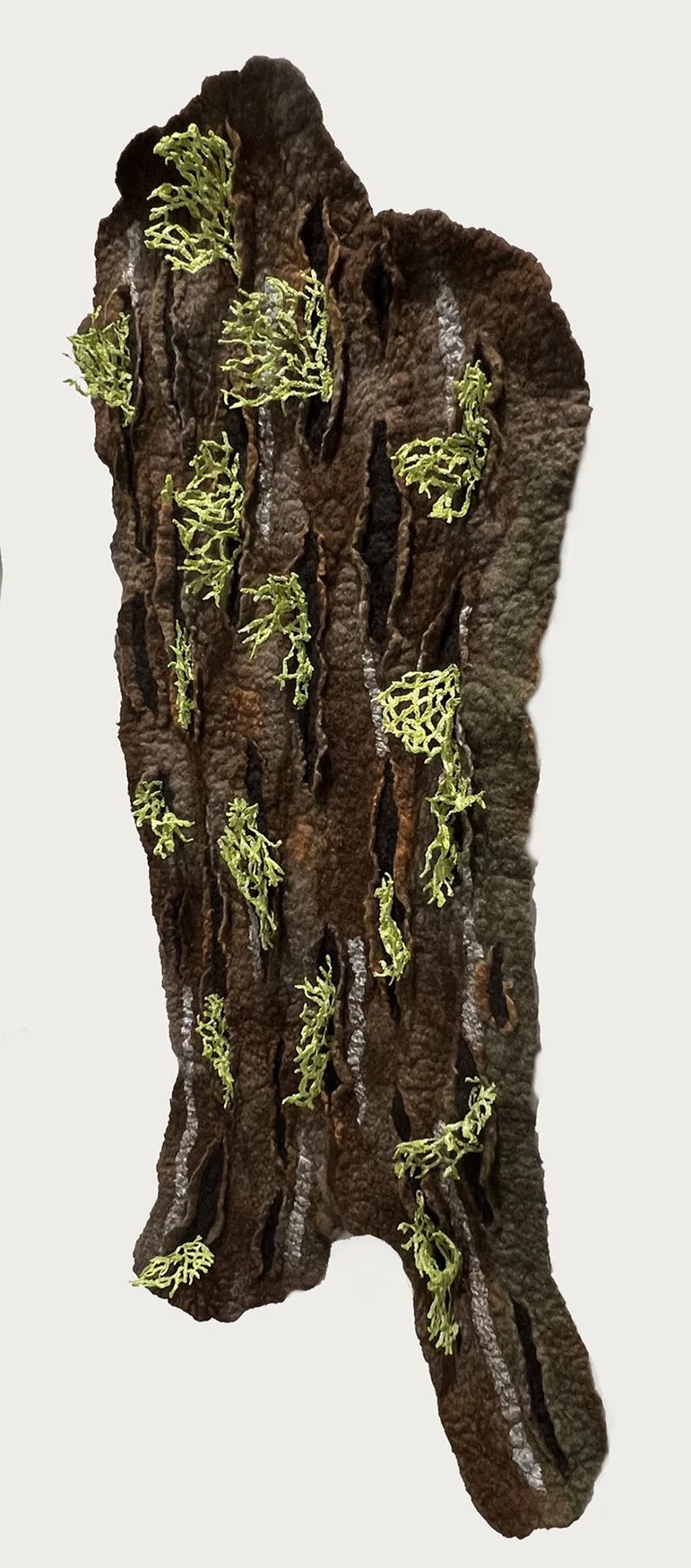 "Epiphytes 6" 2024, wool roving, embroidery thread (32 x 14 x 3")