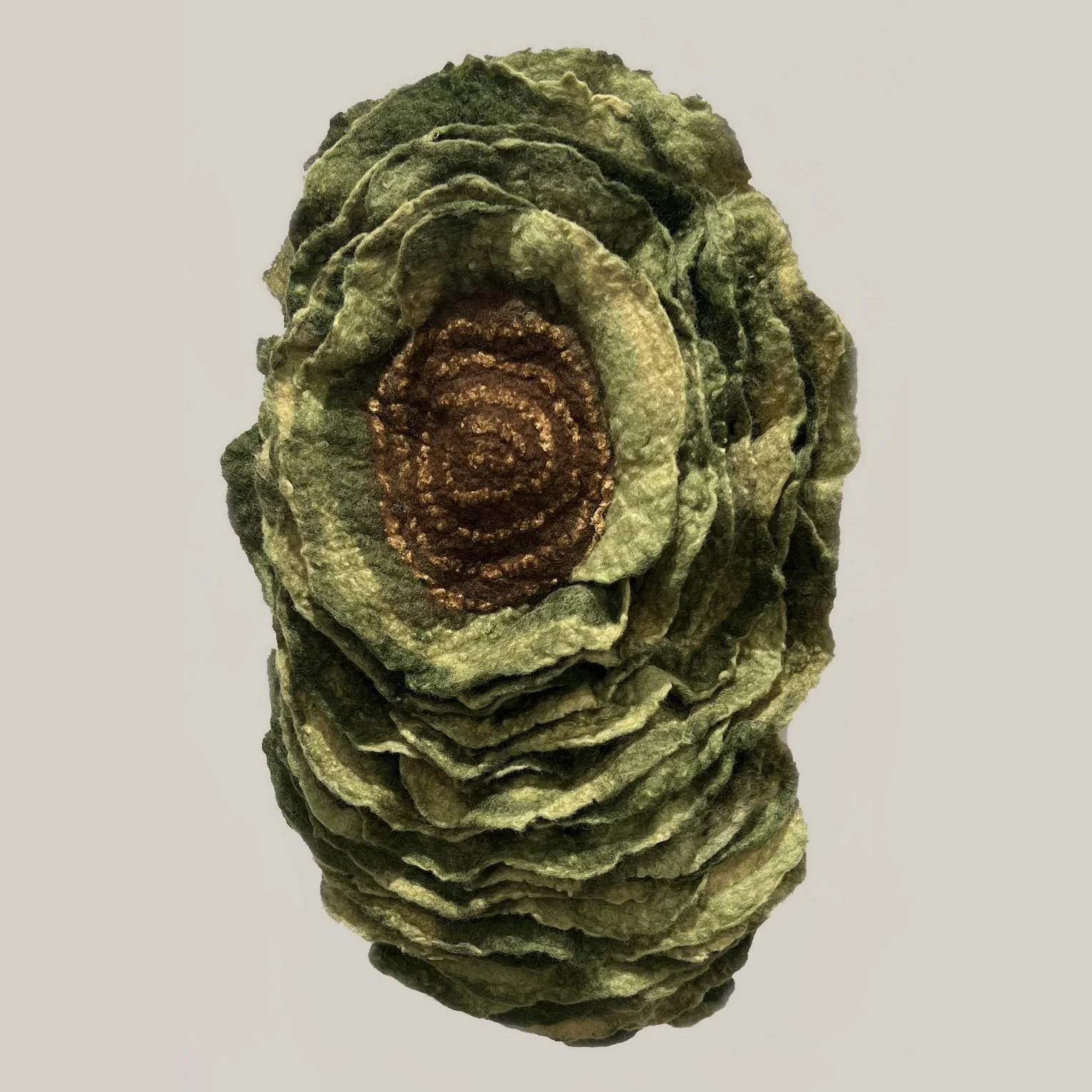 "Epiphytes 1" 2024, wool roving (19 x 11 x 4")