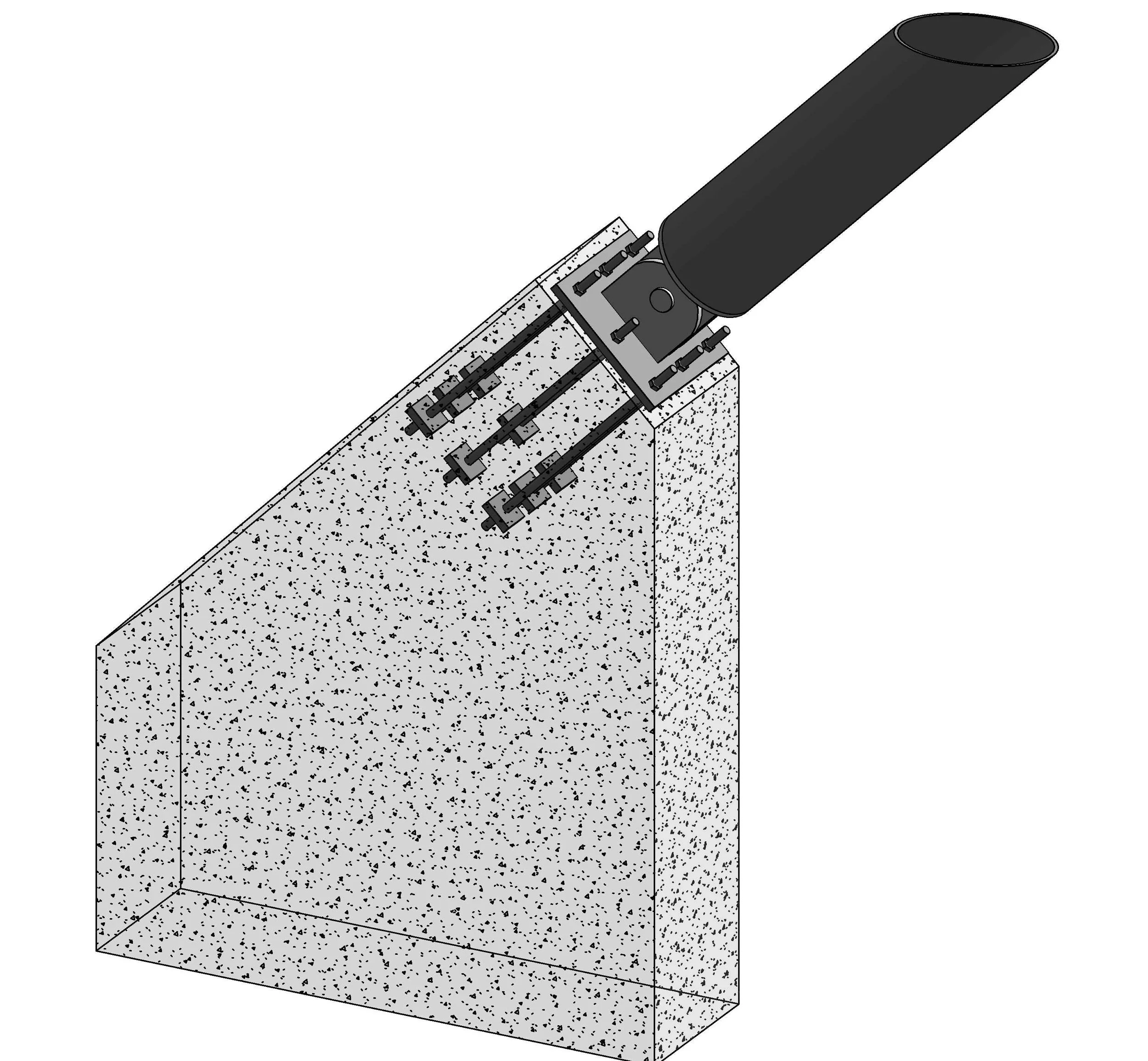 A scientific illustration of a seismic cone penetrometer with a speckled body, a black handle, and measuring rods extending from the top.