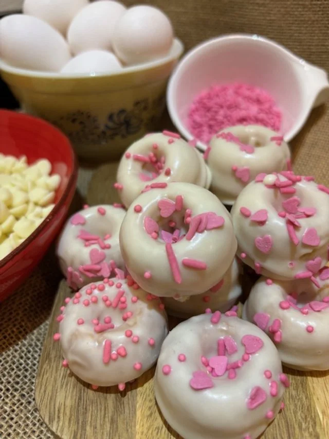 White Chocolate Dipped Mini Donuts