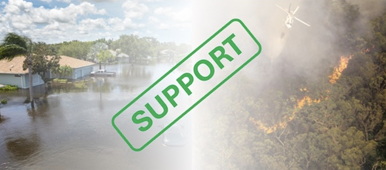 Support for rebuilding after natural disasters