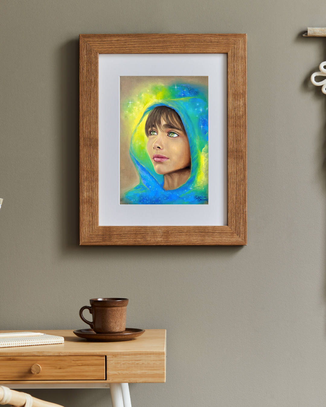 Modern Minimalist Living Room Wall Art Poster Wooden Frame Mockup Instagram Post.png