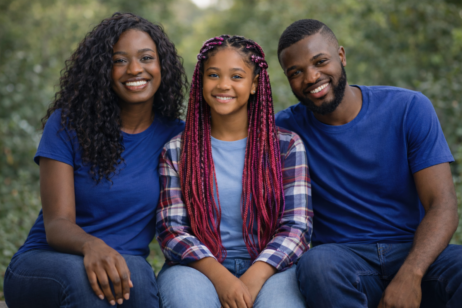 Parents and teenage daughter smiling together representing family communication counselling support in Smiths Falls and virtual family therapy across Ontario.