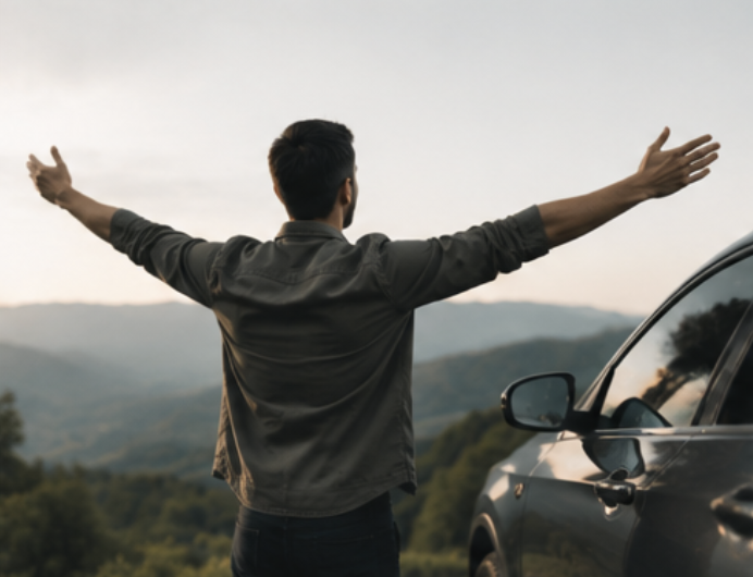 Person reconnecting with confidence and freedom after recovery from a motor vehicle accident  Perfect near: