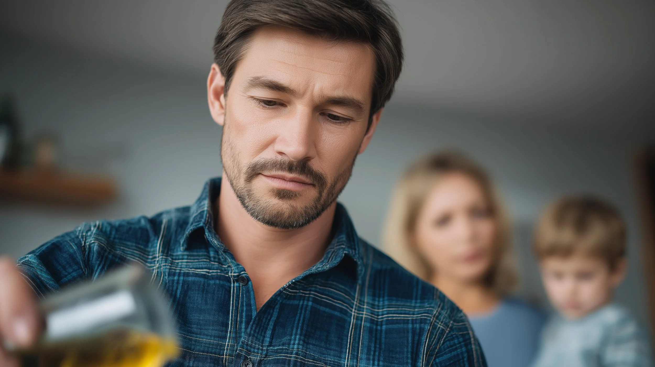 family experiencing emotional distance related to alcohol use, symbolizing therapy support for relational healing in smiths falls