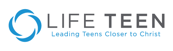 LIFE TEEN logo with the slogan 'Leading Teens Closer to Christ' beneath it.
