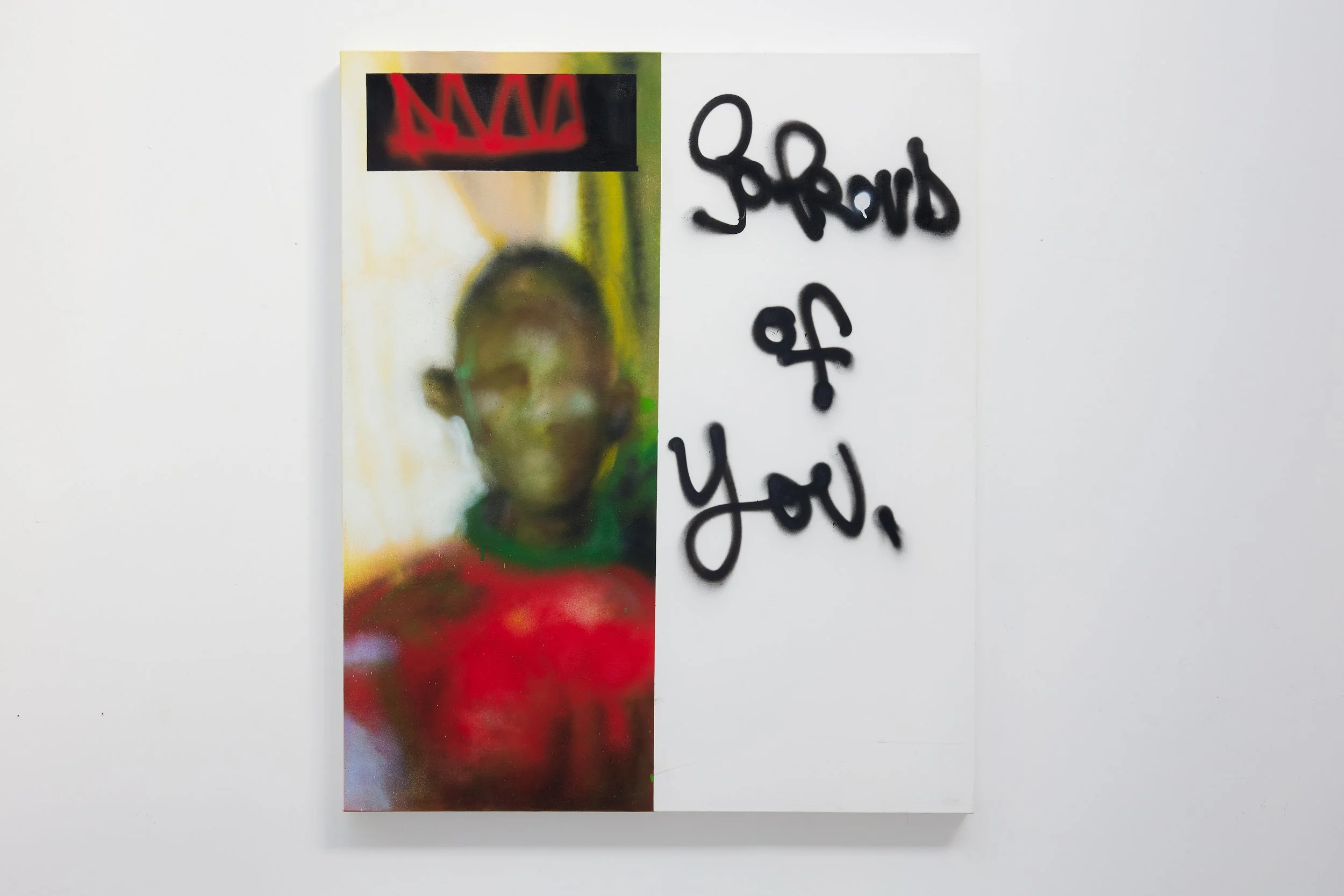 "so proud of you". 2025. spray paint on canvas. 100 x 120 cm.