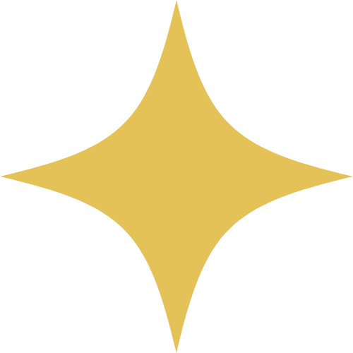 A gold star-shaped symbol with four points on a black background.
