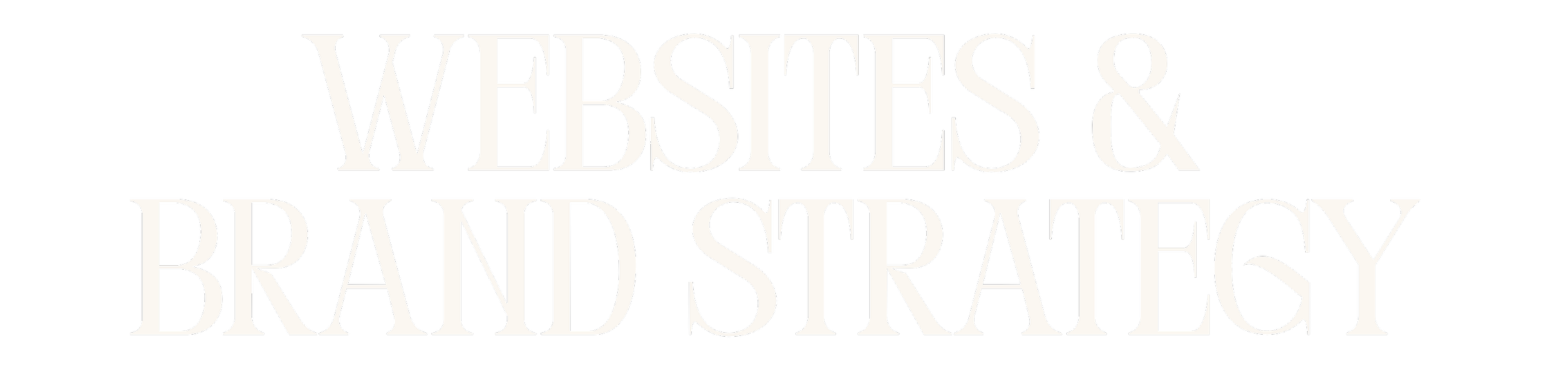 Text on black background says "Websites & Brand Strategy" in large white capital letters.