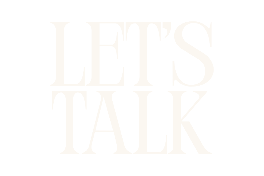 Black background with bold white text that reads "LET'S TALK".