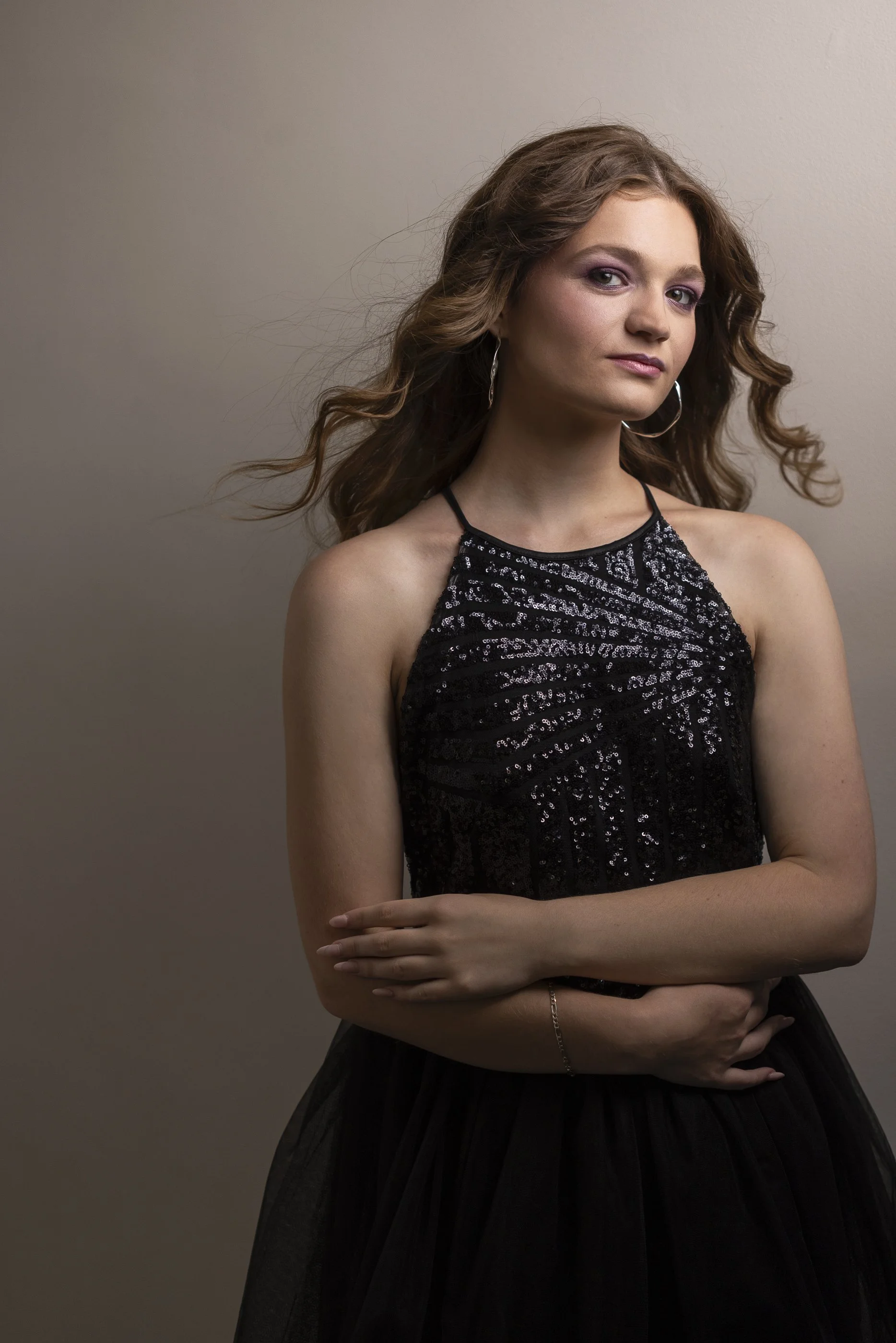 Studio Image of Girl in Black Dress
