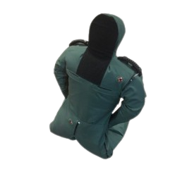 A dark teal backpack with black accents and a padded top handle, viewed from the side.