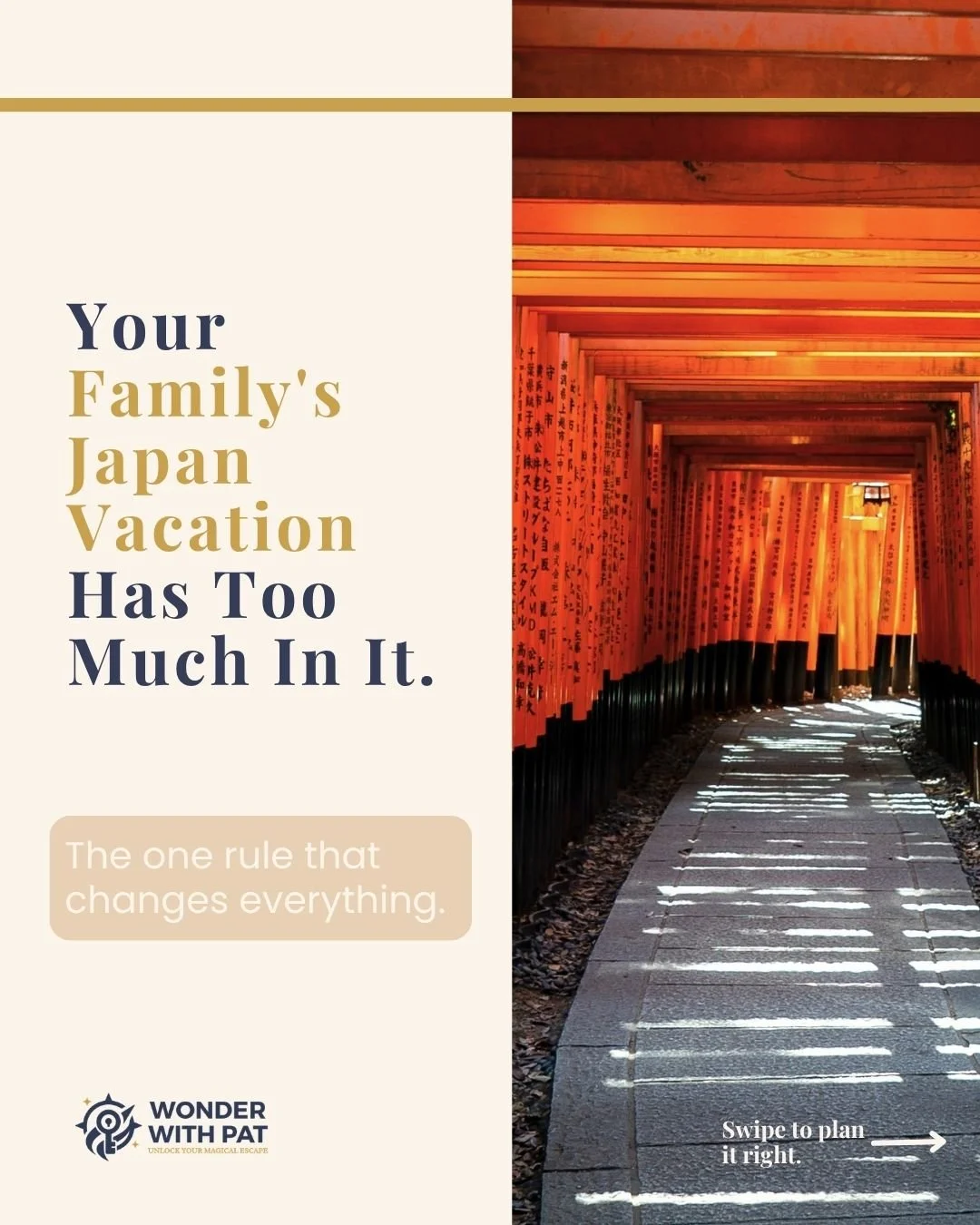 The number one mistake families make when planning Japan is trying to see too much of it.

The itinerary grows until every day is packed and nobody is actually enjoying it. I see it every time.

The rule I give every family: two activities per day. O