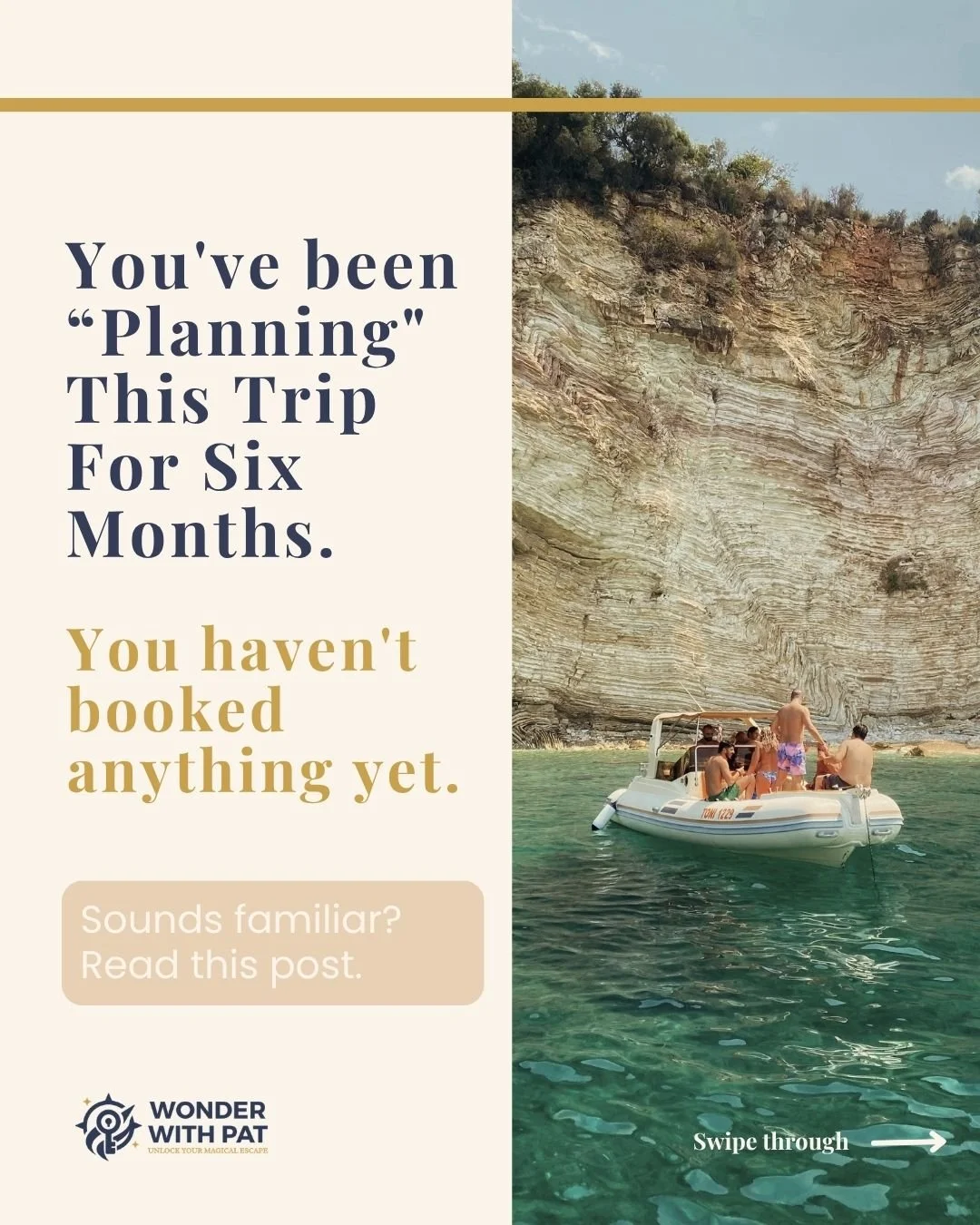 You've been "planning" this trip for six months.

You haven't booked anything yet.

There are tabs open. There have been conversations. Your partner has opinions. Your kids have requests. You've looked at the same resort three times and you