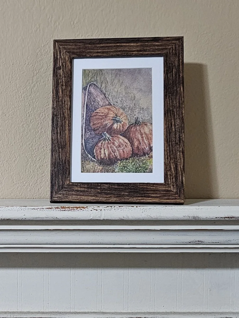 Autumn Harvest Pumpkins - Small Print in 5"x7" Frame