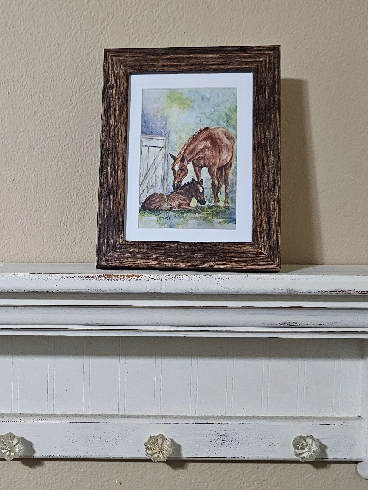 Mare and Foal - Small Print in 5"x7" Frame