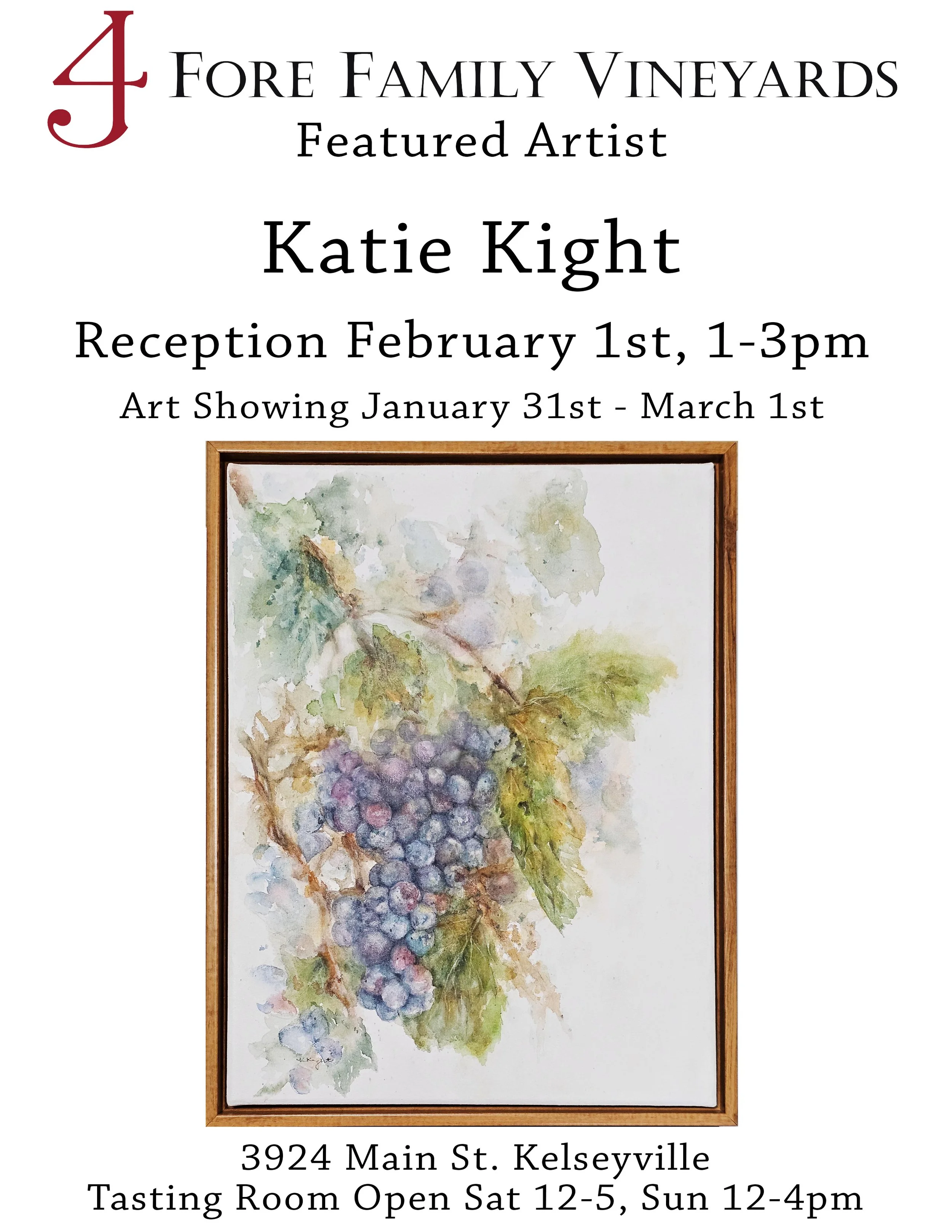 Event: Opening Reception Fore Family Vineyards Wine Tasting Room
