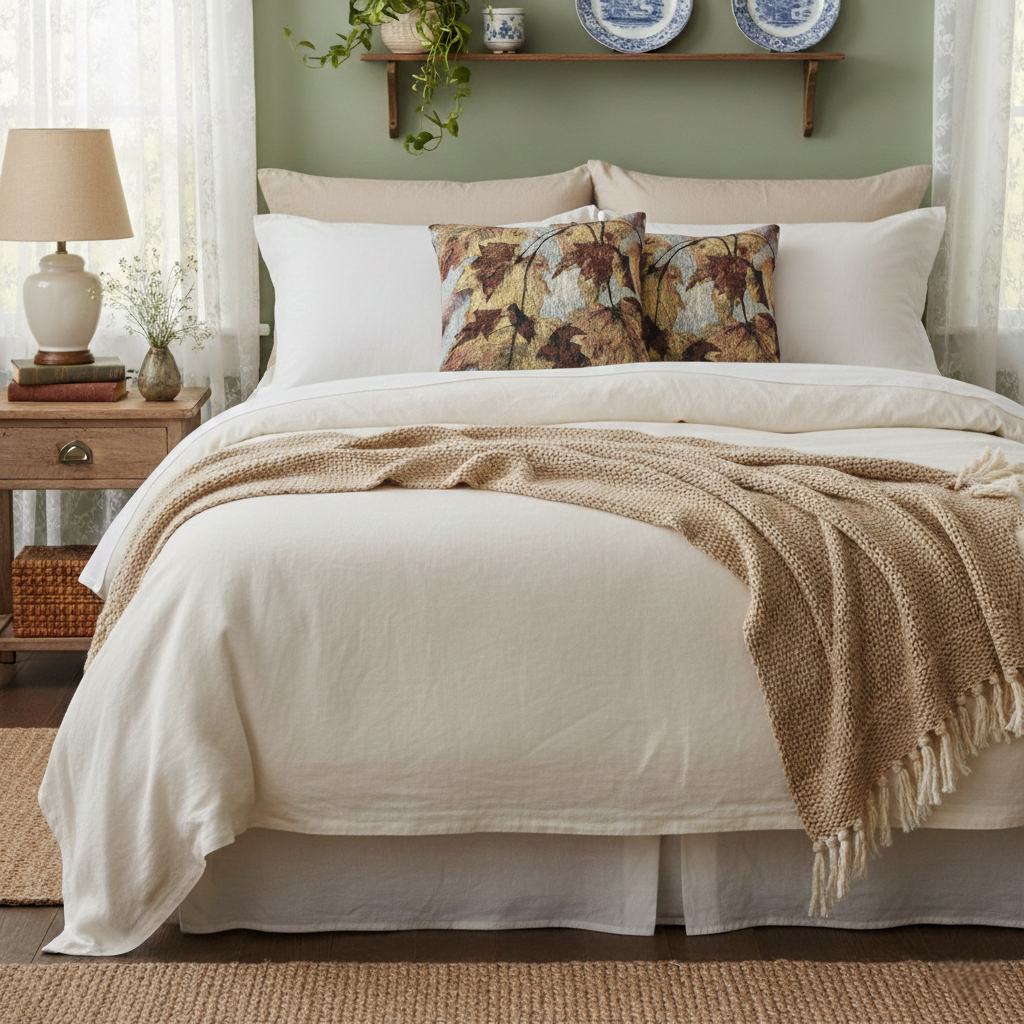 Autumn Leaves Woven Pillow