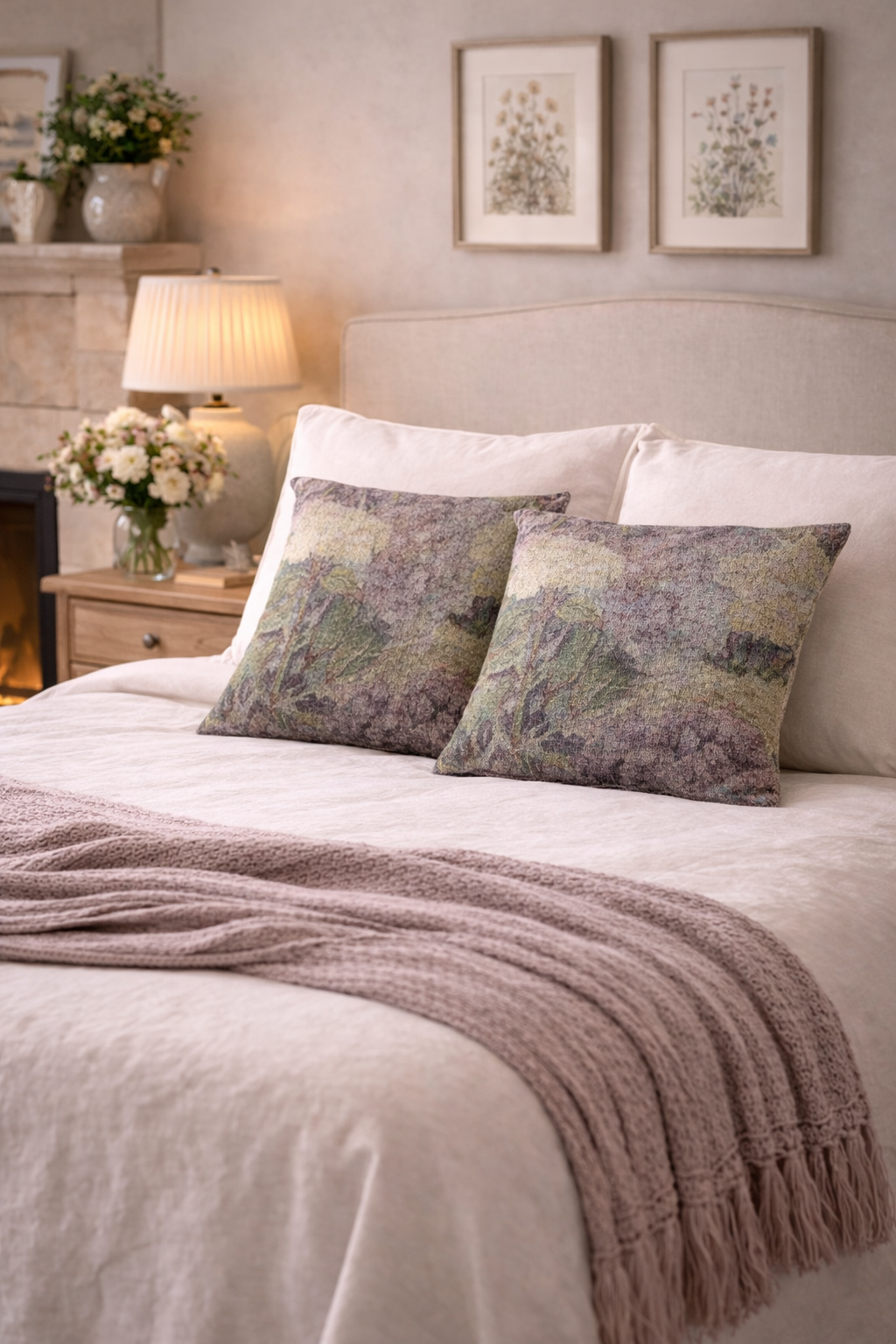 Hydrangea Woven Pillow