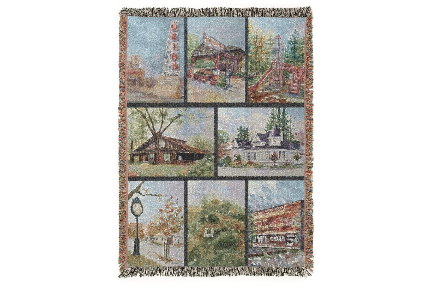 Woven Blanket - Our Hometown Ukiah Landmarks (Two Size Options)