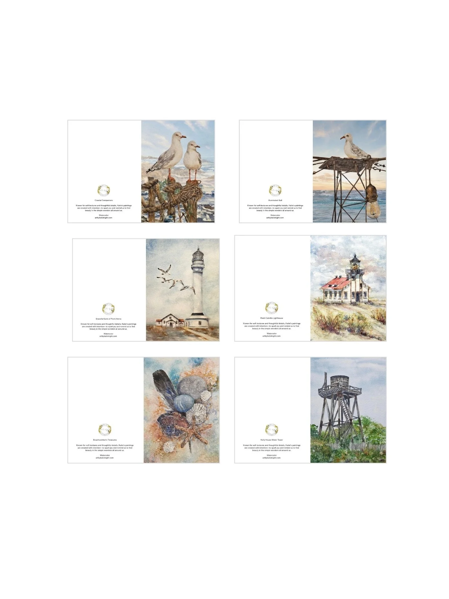 Set of 10 Tides and Treasures Greeting Cards