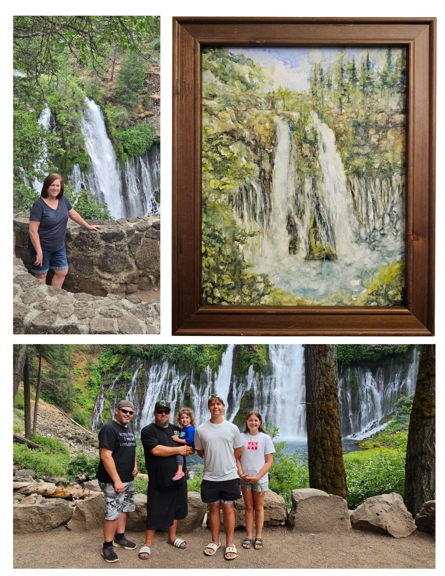Watercolor painting of Burney Falls