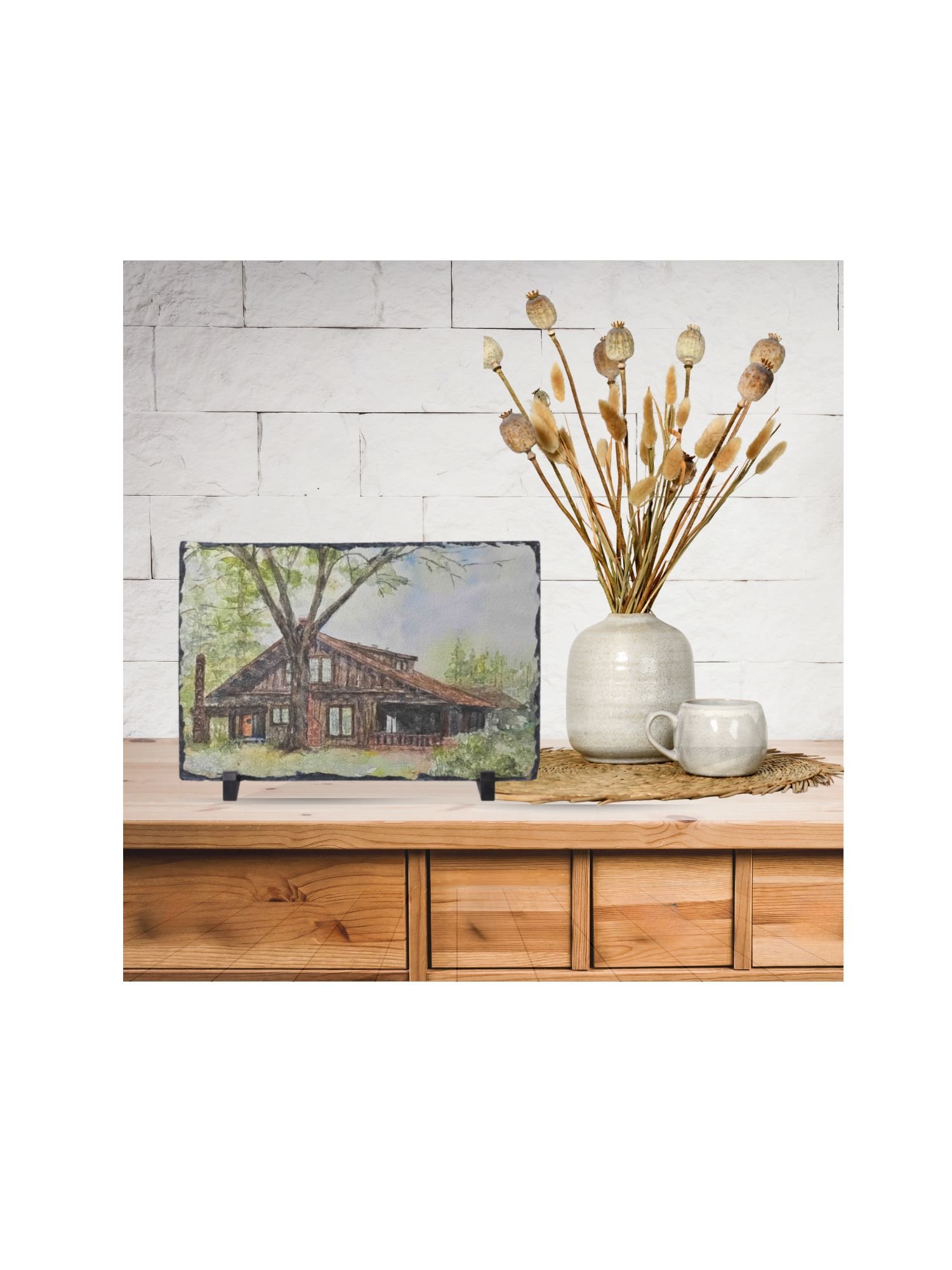 Sun House 7" x 11" Slate Plaque