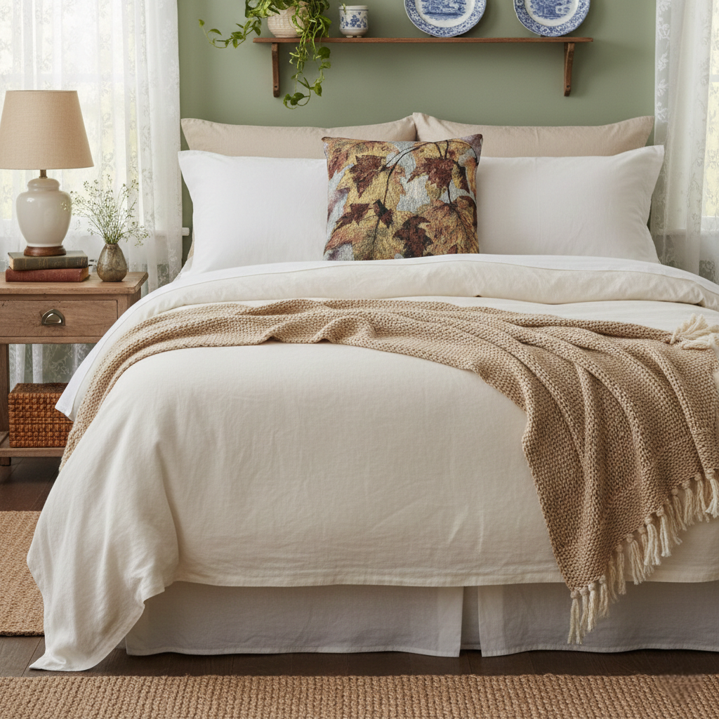 Autumn Leaves Woven Pillow